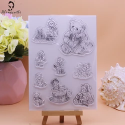 Alinacutle CLEAR STAMPS Cute Little Teddy Bear Scrapbooking Handmade Card Album Paper Craft Rubber Transparent Silicon Stamp