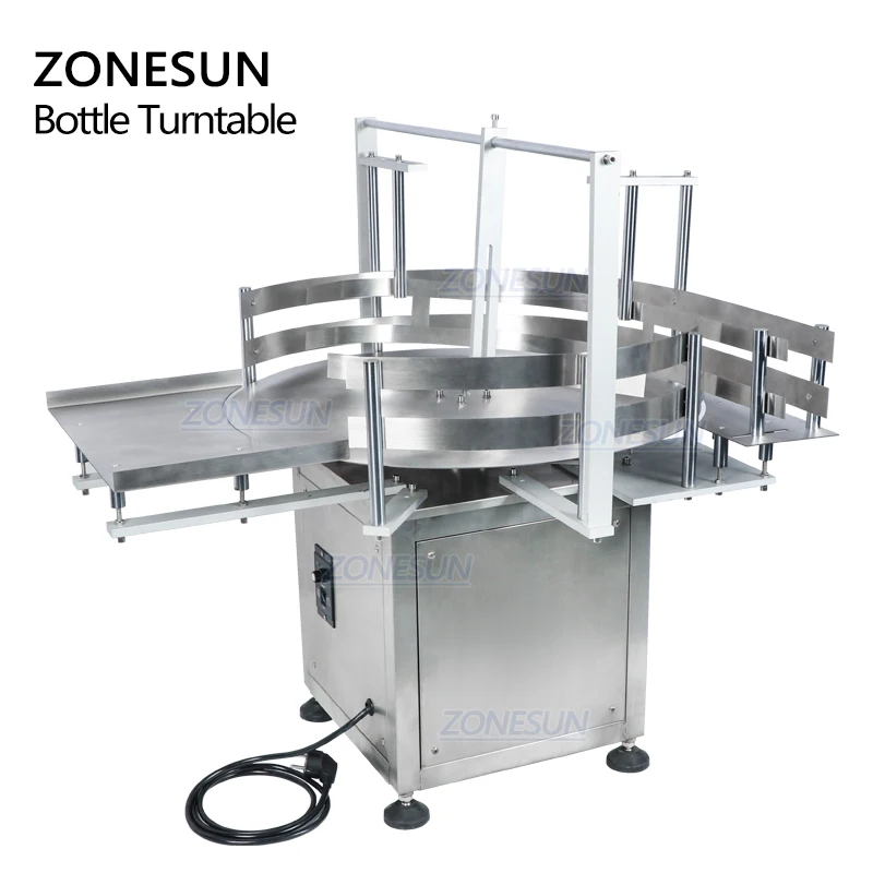 Zonesun mesa de mesa automática redonda rotativa de vidro garrafa de vidro unscrambler classificação mesa giratória jarra máquina organização