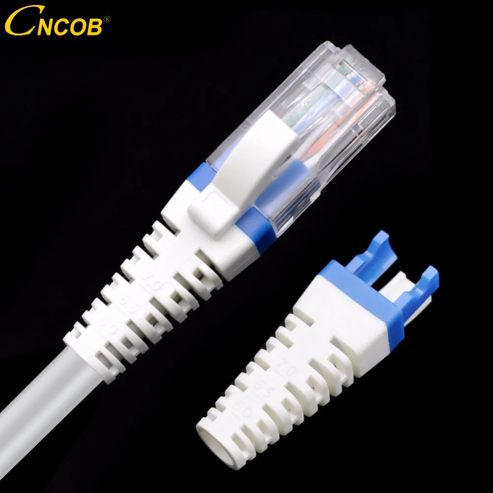 Cncob rj45キャップcat6aネットワークコネクタブーツcat6イーサネット保護カバー50 100個絞り値: 5.5-7.0mm