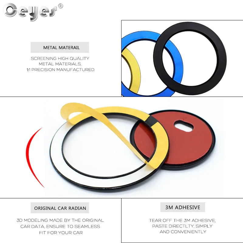 Ceyes Car Accessories For Toyota Camry Corolla CHR Rav4 Prius Auto Start Stop Engine Ignition Power Button Ring Covers Stickers