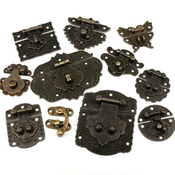 1PC Retro Furniture Wooden Jewelry Box Hasp Decorative Latch Clasps Lock Padlock Hasp With Screws