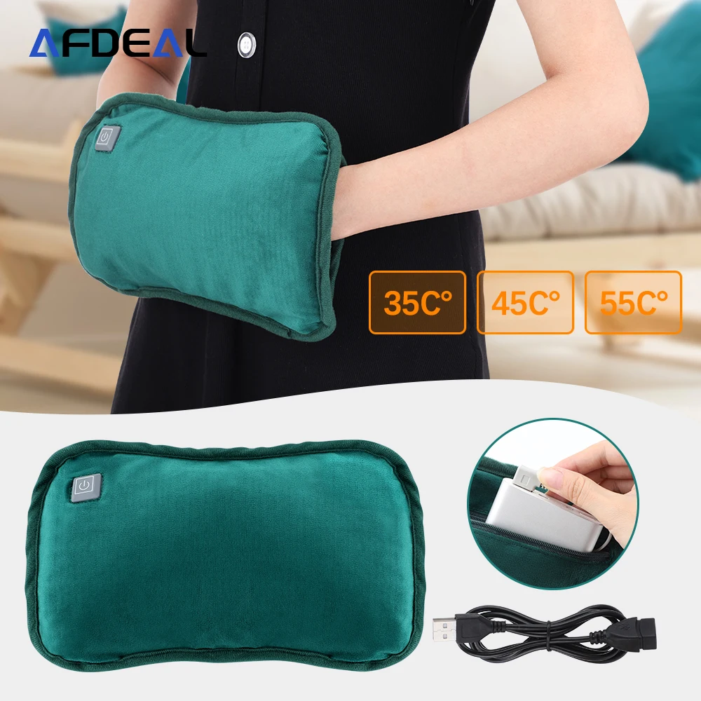 

Hand Warmer Electric USB Heater Graphene Heating Flannel Warmer Bag Winter Feet Warm Belly Portable Foldable Office Home