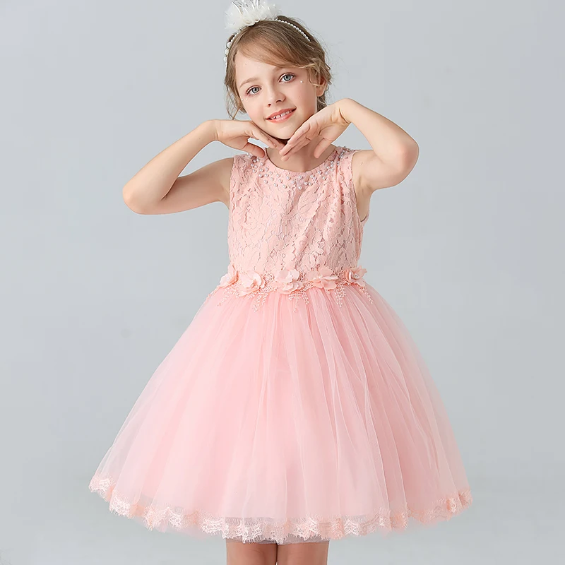 Girl\'s Princess dress Children\'s Day Birthday Party Lace Bubble skirt Summer style Dress