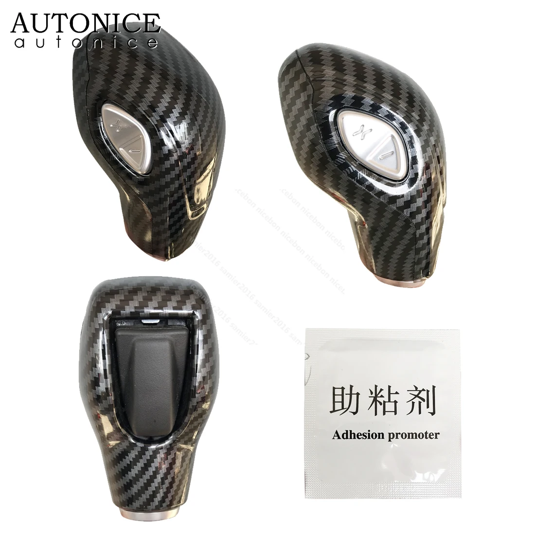 Carbon Fiber Color Gear Shift Knob Decorator Cover Trim Fit for Focus Kuga Escape C-MAX Transit Connect Fusion Mondeo AT