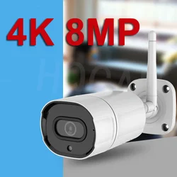 Wifi 8MP 4K IP Camera Outdoor H.265 Onvif Bullet CCTV Array Night Vision IR POE Video Surveillance Camera Camhi Camhipro App