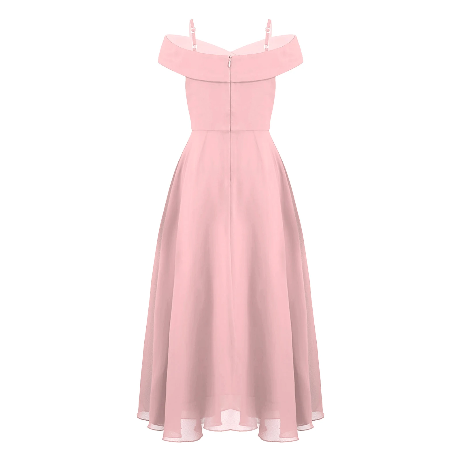 Elegant Flower Girls Party Dress Off-the-Shoulder A-Line Floor Length Dresses Banquet Pageant Wedding Birthday Prom Gown