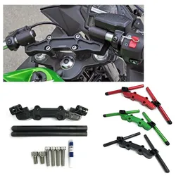 Clip-On Adapter Plate Handlebars Set for Kawasaki Ninja 650R ER-6F ER6F ER6N 2006-2016 2015 Handle Bar Riser Clip on Clamp Mount