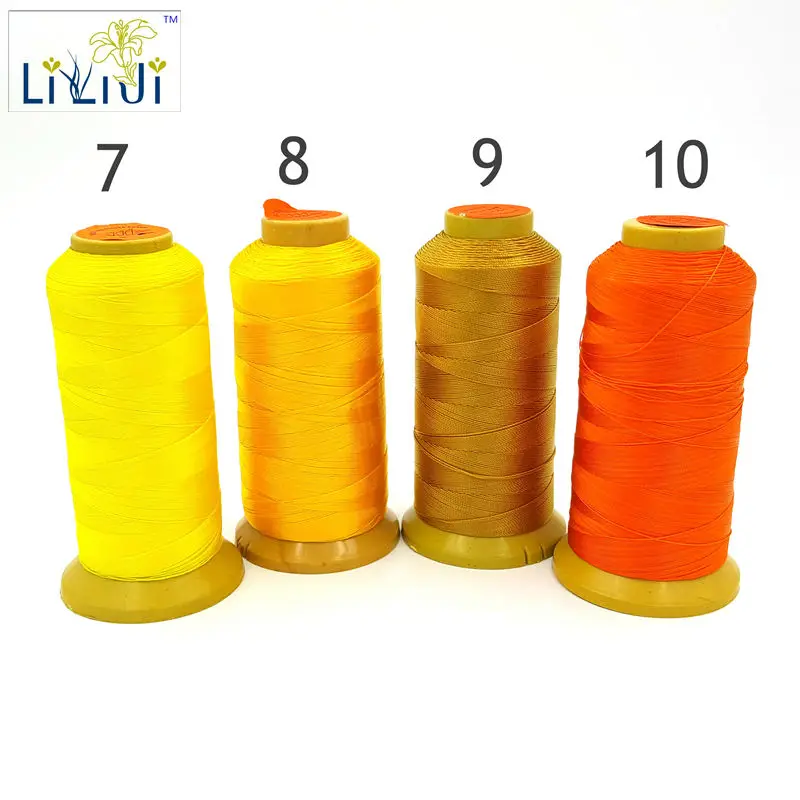 LiiJi Unique Yellow Orange Color Silk Nylon DIY Making Thread 0.2mm approx 1080M For Small beads/Tassel No.7-10