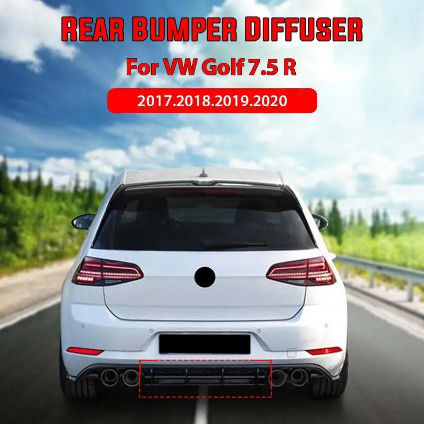 

Matte Black Car Rear Bumper Diffuser Tail Apron Flaps Side Splitters for VW Golf 6 GTI Golf 7 GTI 7 7.5R MK7.5R Golf 8 2010-2021