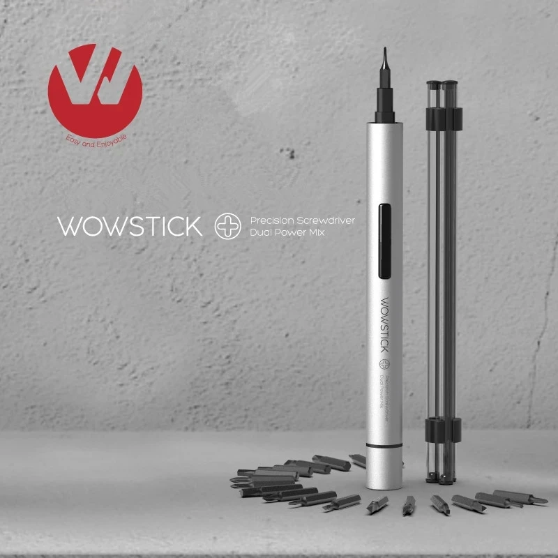 Wowstick 1p + 전기 스크루 드라이버 키트, 휴대용 무선 전원 스크루 드라이버, 다중 위치 S2 알루미늄 합금 전화 수리