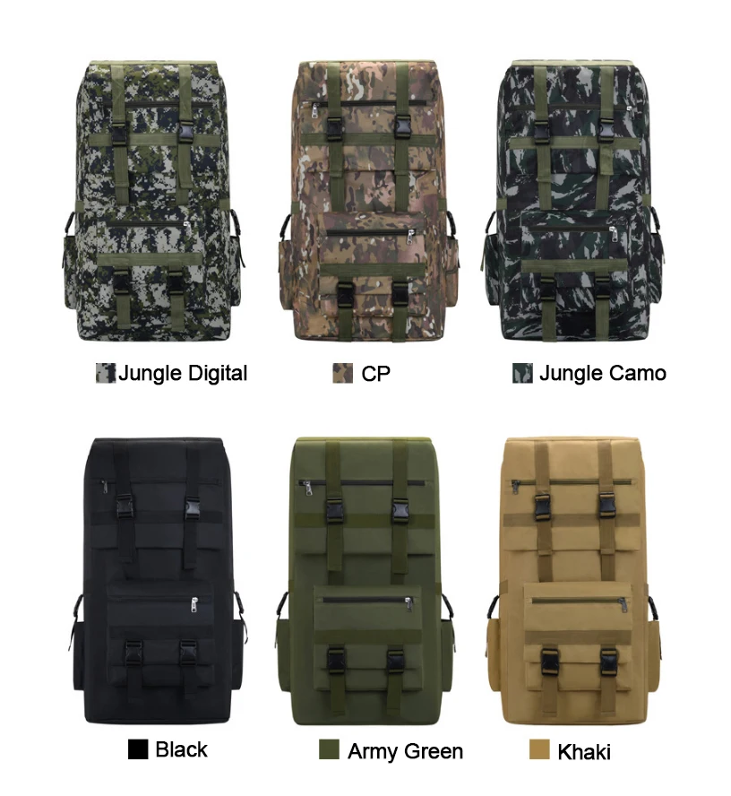 120L Männer Wandern Tasche Camping Rucksack Große Outdoor Klettern Trekking Reise Taktische Taschen Gepäck Tasche Schulter – Detail 14