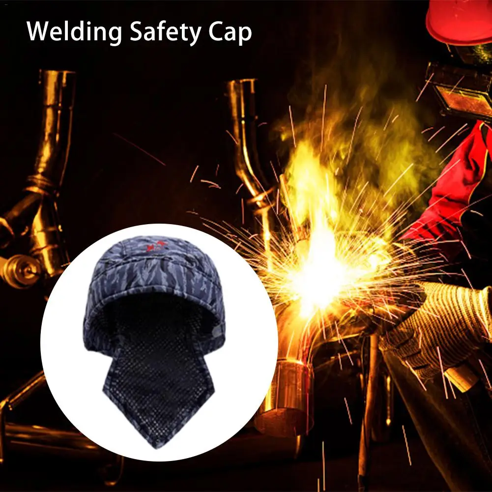 Washable Flame Anti Fire Head Protective Welding Hat Bandana Type Labor Insurance Welder Hat Work Cap Welding Equipment Tools