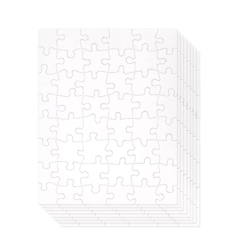 10 Pieces Sublimation Blanks Puzzles White Jigsaw Puzzle Blank Puzzles DIY Blank Puzzle for Heat Press Printing Crafts