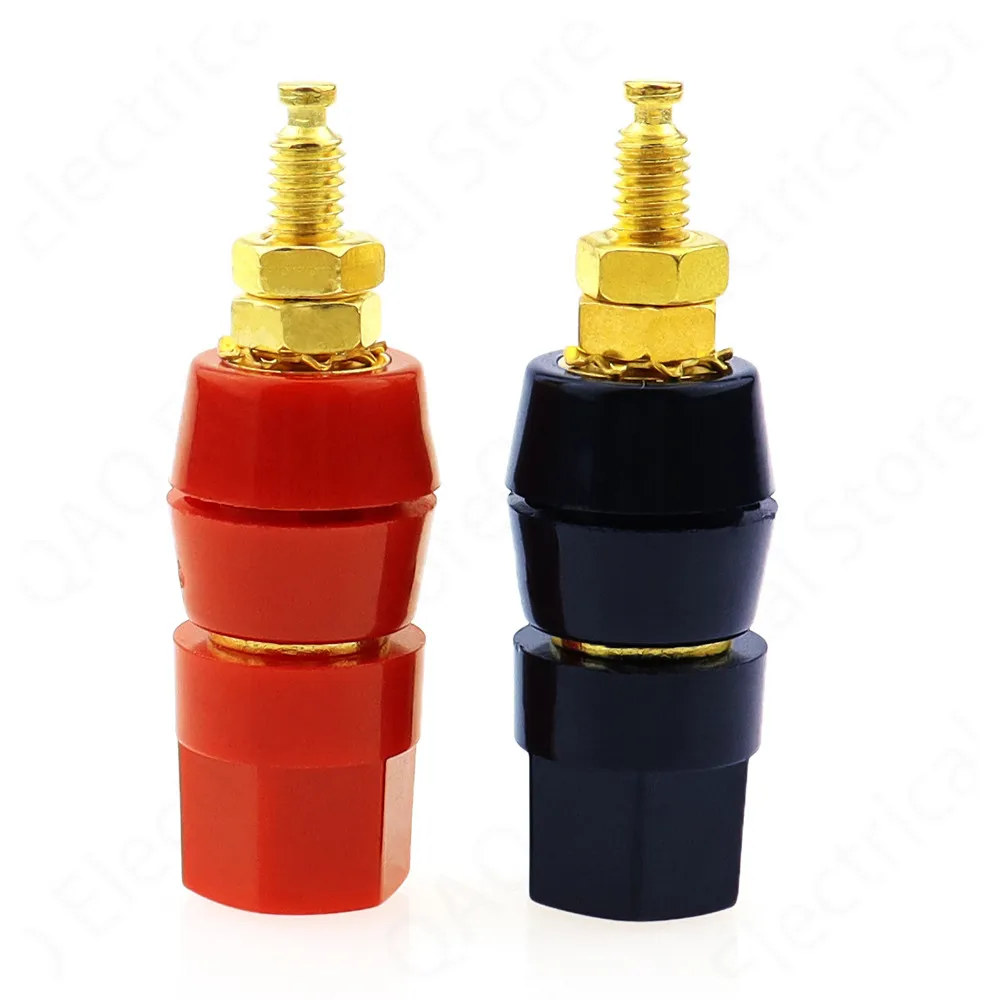 1pair(black+red) Terminals Red Black Connector Amplifier Terminal Binding Post Banana Speaker Plug Jack