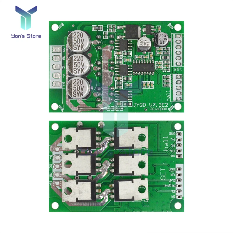 DC 12V-36V 24V 20A 500W Controller motore Brushless Hall BLDC Driver Board tensione PWM regolazione velocità JY01