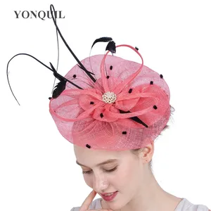 Элегантная Модная Свадебная вуалетка шляпа для женщин кридал Sinamay головной убор женская свадебная шляпа ручной работы аксессуары для волос