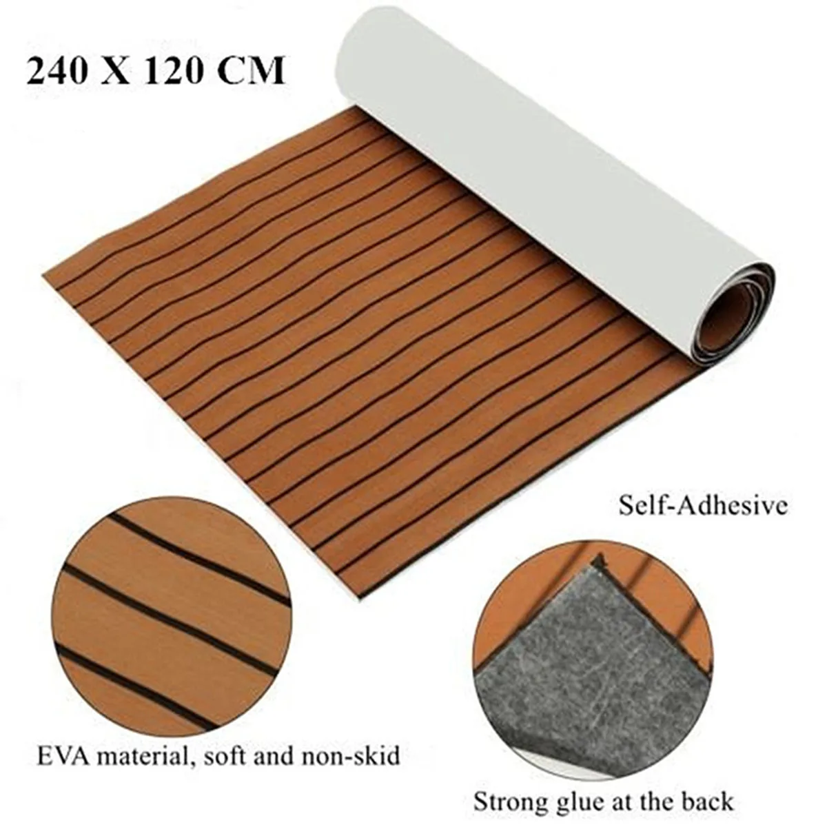 1200mmx2400mmx5mm Self-Adhesive Foam Yacht Synthetic Teak Deck Faux Teak Boat Deck Mat Decking Boat EVA Foam Floor Mat For Boat