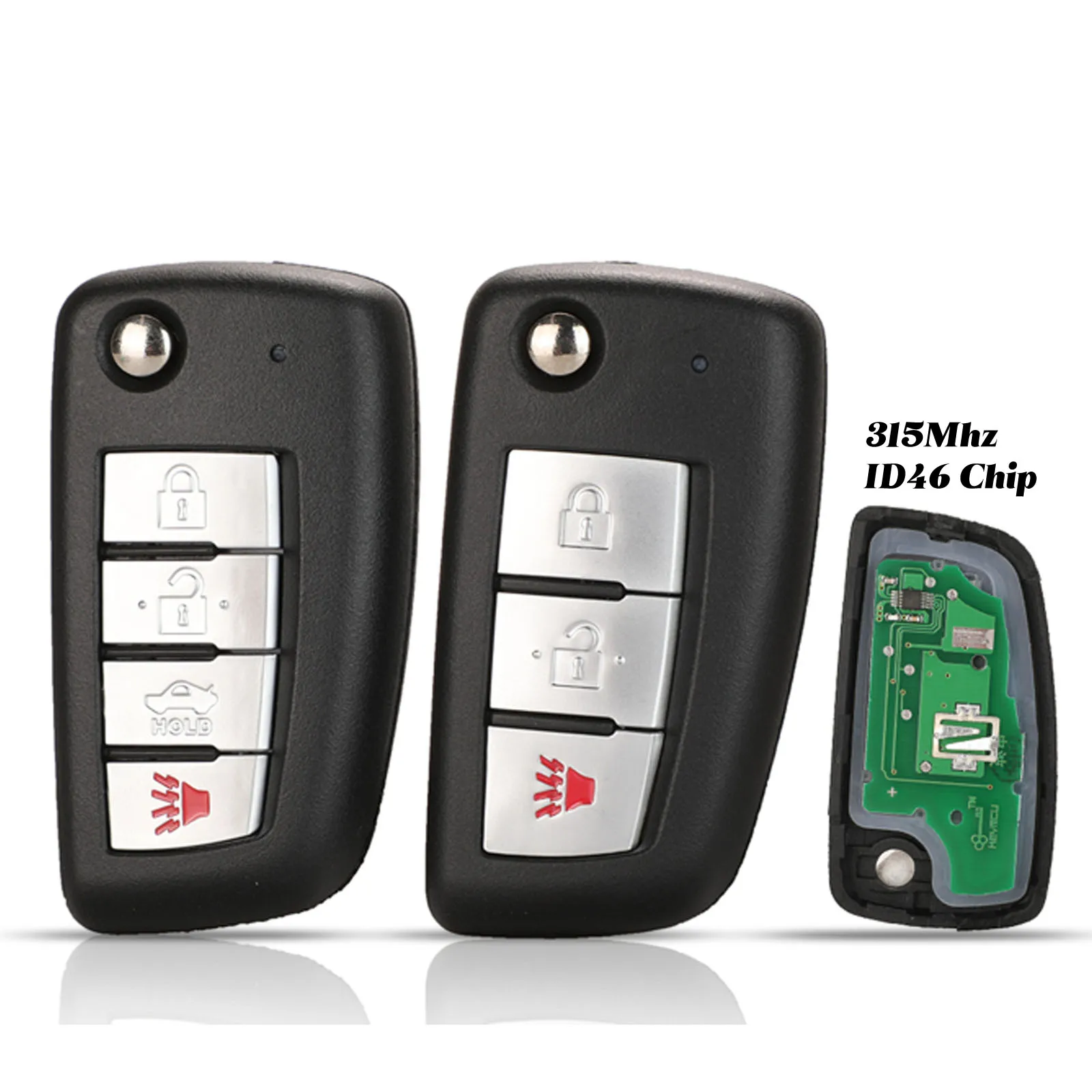 Jingyuqin Geändert Flip Fernbedienung Auto Schlüssel 315/433MHZ ID46 Für Nissan März X-trail Qashqai altima Maxima Genesis Sentra Versa Tiida – Detail 3