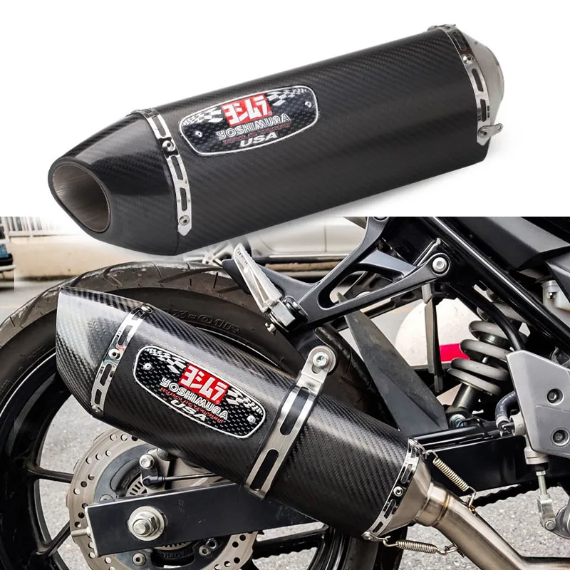 Universal Exhaust Motorcycle Yoshimura GP R77 R55 R11 Muffler Pipe Modified Motorcross Tube For Honda Tmax 530 GSXR150 Z750 R3