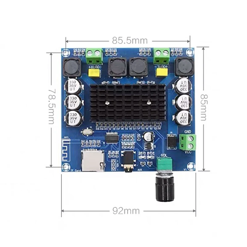 2*100W Sound Amplifier Board Bluetooth-compatible TDA7498 Power Digital Stereo Receiver AMP for Speakers Home Theater Diy