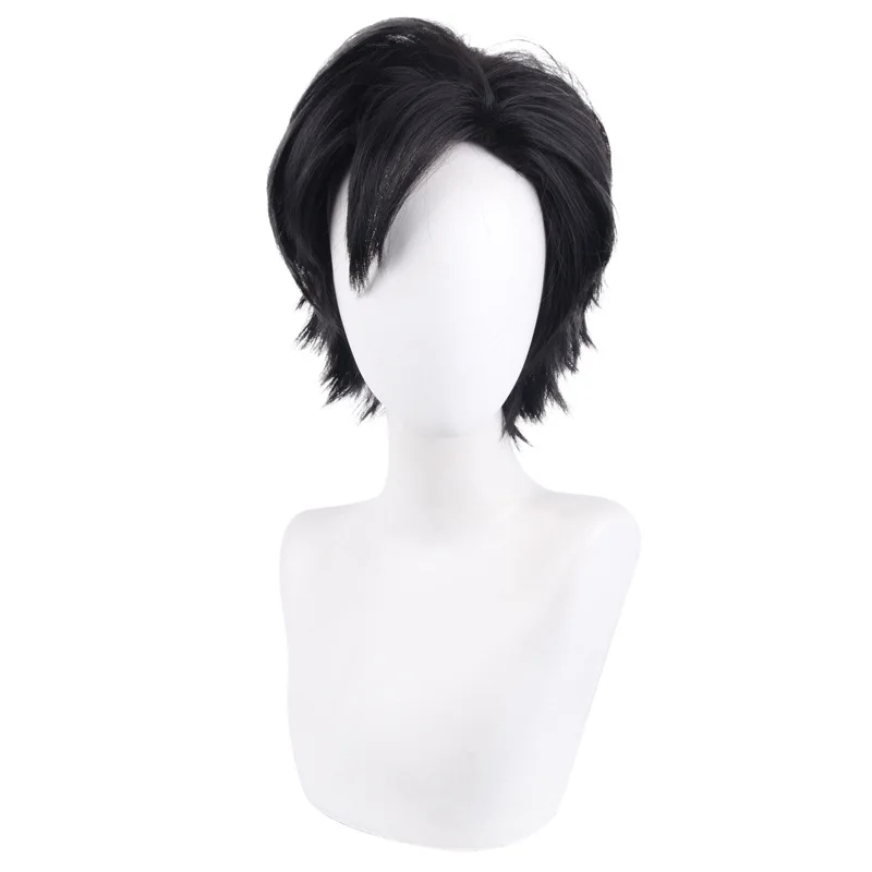 Anime Haikyuu!! Perruque synthétique courte noire Nekoma Tetsurou Kuroo, perruque Haikiyu résistante à la chaleur pour hommes, Costume de Cosplay