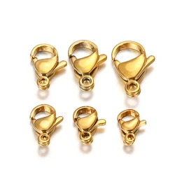 30Pcs/lot Plated Lobster Clasp Stainless Steel Gold Claw Clasps For Bracelet Necklace Chain DIY Jewelry Making Findings Supplies