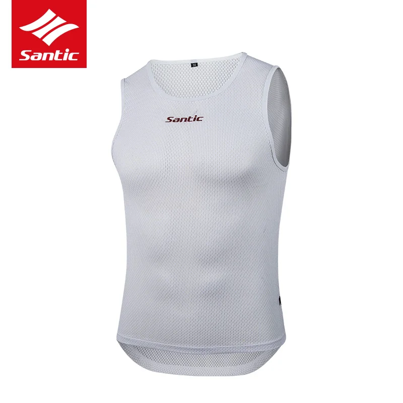 Santic Breathable Men Cycling Vest Quick Dry Undershirt Sleeveless  Sport Tops Bike Riding Fitness Run Vests Riding Clothing