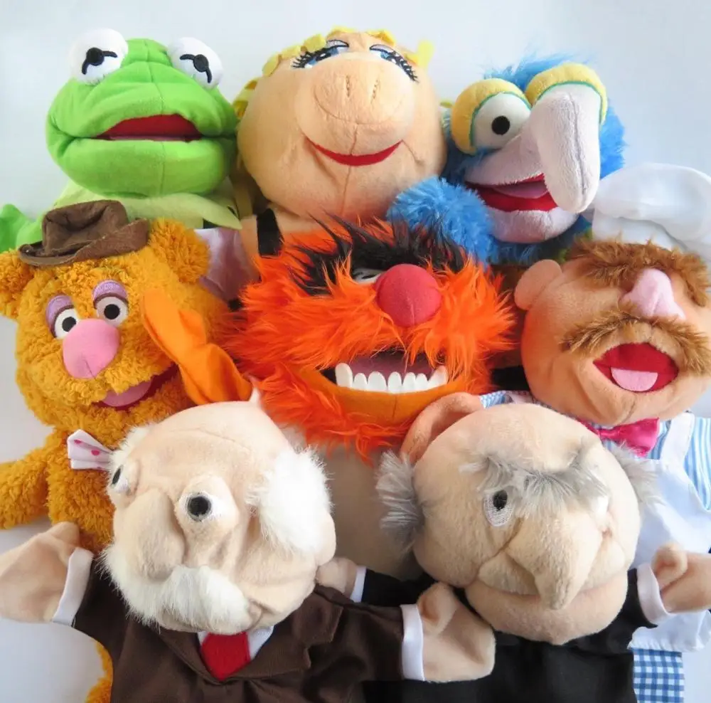 Disney The Muppets Puppet Kermit Frog Fozzie Bear Swedish Chef Miss Piggy Gonzo Old man Plush toy Gift  9 Styles