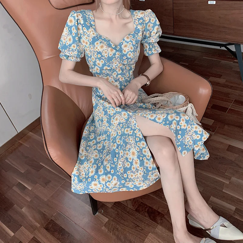blue dresses short Royal Blue Ruched Charmeuse Tea Length Slit Bridesmaid Homecoming Dress