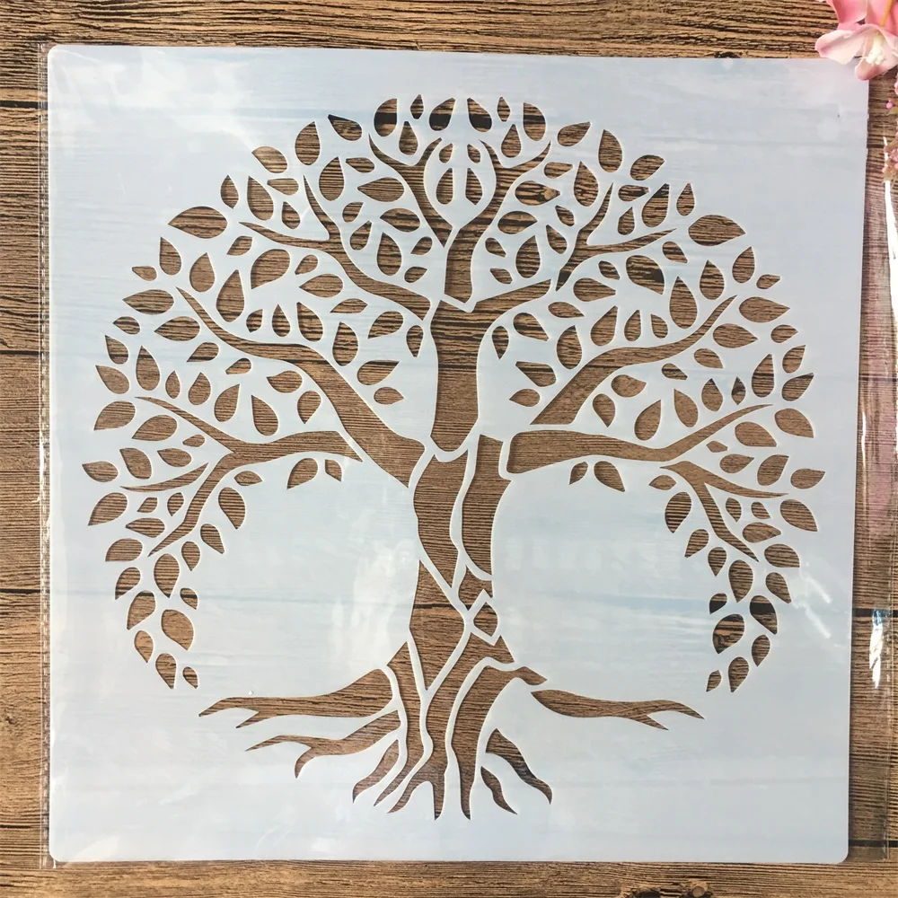 30*30cm Big Mandala Lucky Tree DIY Layering Stencils Wall Painting Scrapbook Coloring Embossing Album Decorative Template