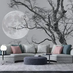 Aangepaste Mural Behang Gepersonaliseerde Moderne 3D Tak Maan Boom Achtergrond Muurschildering Woonkamer Slaapkamer Interieur Behang