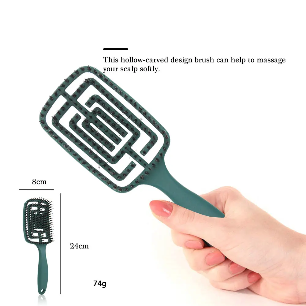 Escova de cabelo desembaraçadora feminina, pente de massagem para mulheres, escova de cabelo encaracolada e molhada, ferramentas de salão de beleza, 2 peças