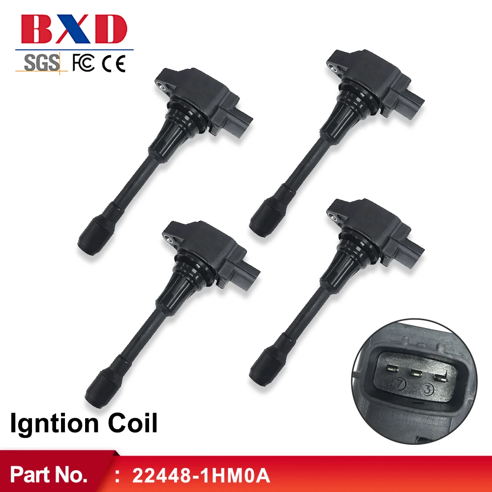 1/4pcs Ignition Coil 22448-1HM0A 22448-JA00C 22448-JA00A 22448-1KT0A For Nissan March K13 Sunny N17 Sylphy B17 Tiida C12