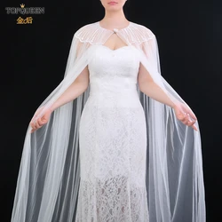 TOPQUEEN G24 Bridal Shawl For Wedding Dress Party Shawl For Wedding Woman Tulle Wedding DIY Bolero Plus Size Wedding Tulle