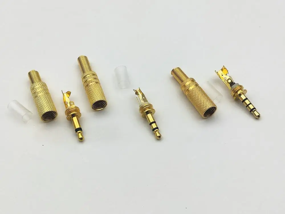 50pcs Gold plate 3.5mm Jack Plug Audio connector adapter New