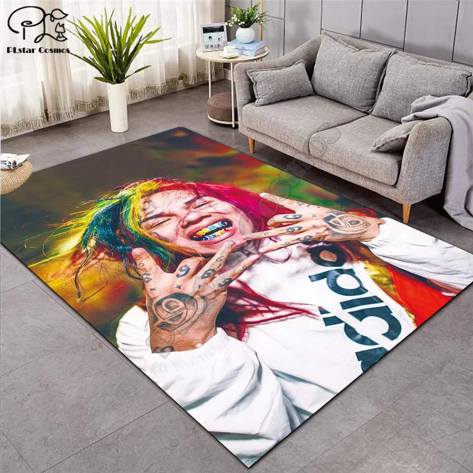 

SInger 6IX9INE carpet Square Anti-Skid Area Floor Mat 3D Rug Non-slip Mat Dining Room Living Room Soft Bedroom Carpet style-02