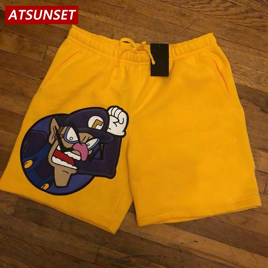 ATSUNSET 2022 Men\'s Summer New Hot Casual Shorts Cartoon Print Solid Cotton Clothing Shorts Hawaii Fashion Bottoms