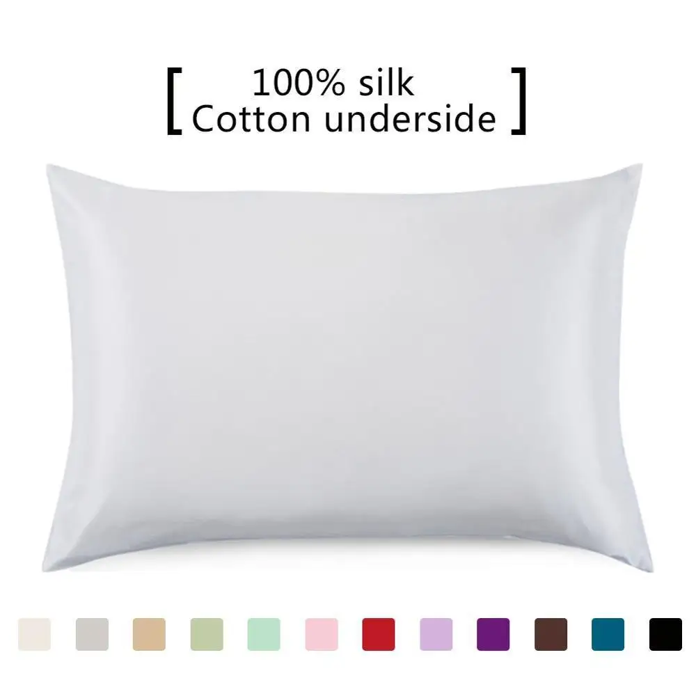 

52 Natural Silk Pillowcase with Cotton Underside for Hair and Facial, 19 Momme