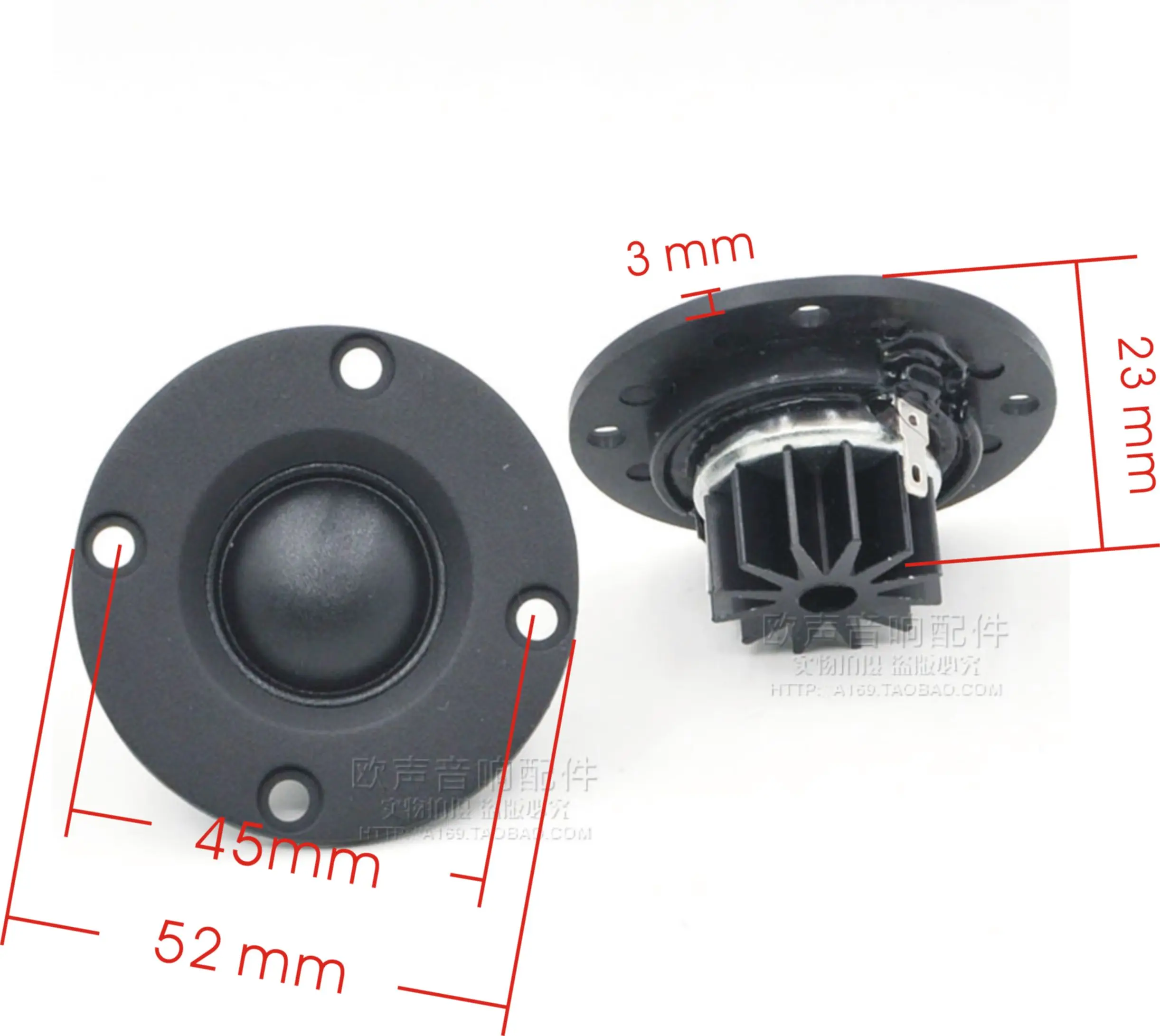 2Pc Hifi 1นิ้วทวีตเตอร์ลำโพง Treble ลำโพง6ohm 30W โดมผ้าไหมฟิล์ม Neodymium อลูมิเนียมความร้อนอ่างล้างหน้า ABS ใหม่ขาย