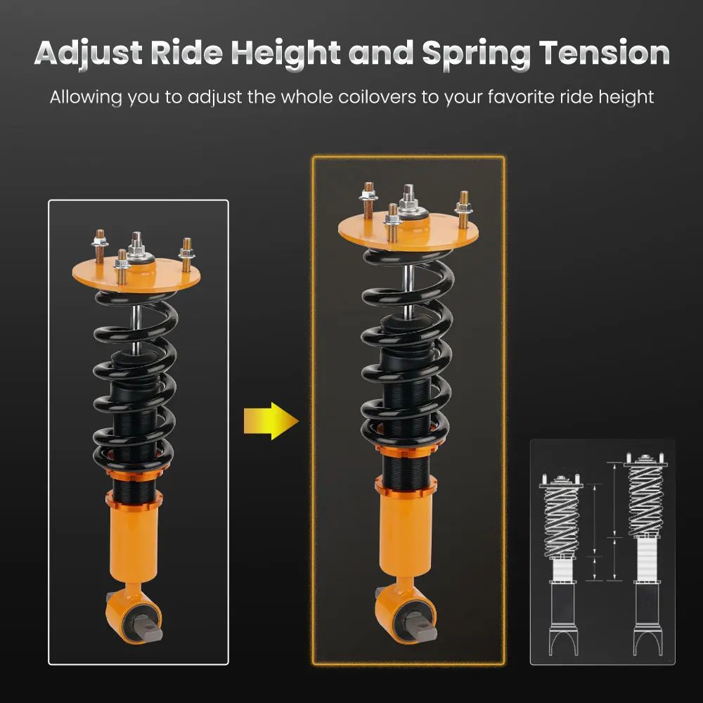 Front Complete Struts Rear Shocks For Chevrolet GMC Suburban Tahoe Yukon XL 1500 Adjustable Height Coilovers Struts & Shocks