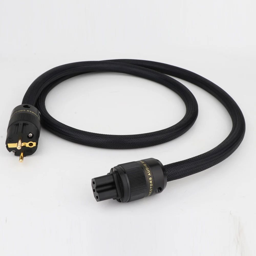 HiFi D503 하이 엔드 OCC 구리 EU/US 버전 골드 도금 P-078 전원 플러그 IEC 커넥터가있는 주 전원 코드 케이블