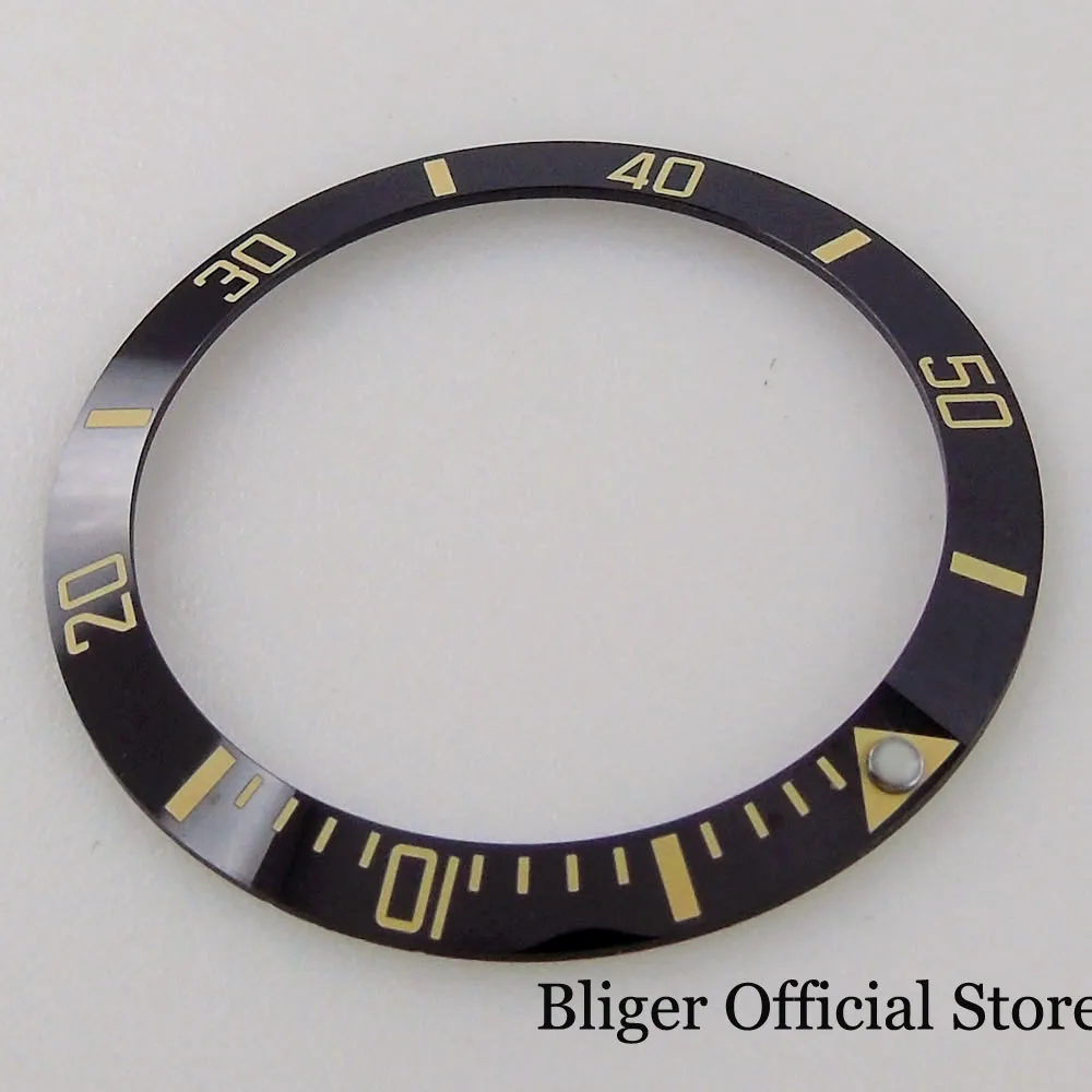 38mm*30.6mm Yellow/Gold/Mark Slope Black Watch Bezel Insert Ceramic fit 40mm Case