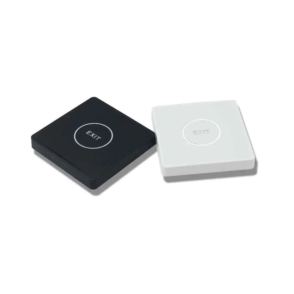 15pcs Access Control Switch Touch Switch Ultra-Thin Exit Button 86mm X 86mm X 11mm NO/NC/COM Output Black/White Color Option