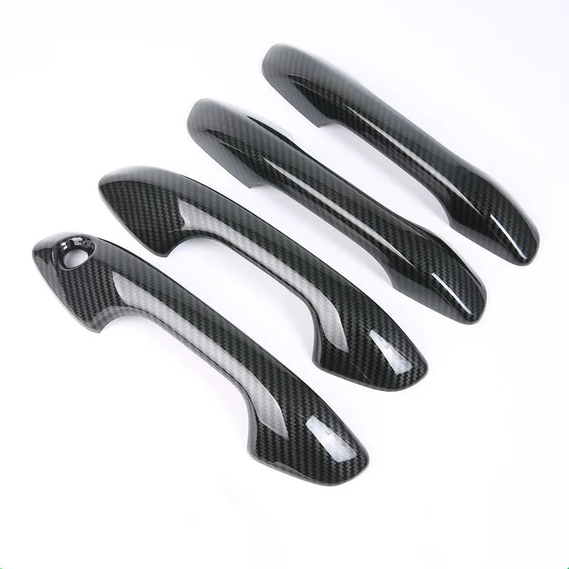 Chrome Carbon Fiber Door Handle Cover Trim Sticker Overlays For Kia Rio 4 X-line 2017 -2020 Styling Accessories