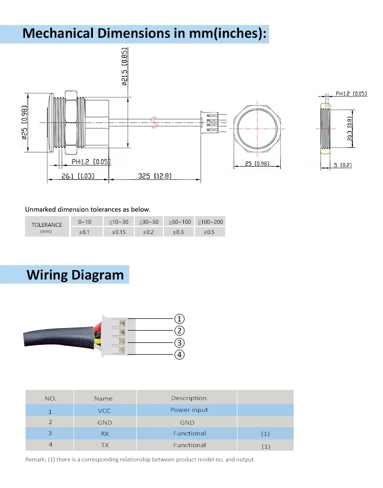 Car Parking Management System Ultrasonic Sensor Module Distance Sensing IP67 Ultrasound Sensor Human Body Close Alarm Sensor