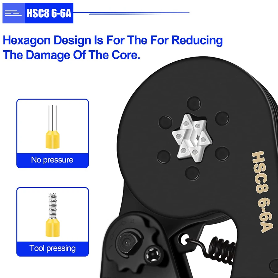 Imagem -03 - Ferrule Crimping Tool Kit Hexagonal Sawtooth Auto-ajustável Ratchet Wire Terminals Crimper Kit com 1900 Conjunto de Terminais Tubulares