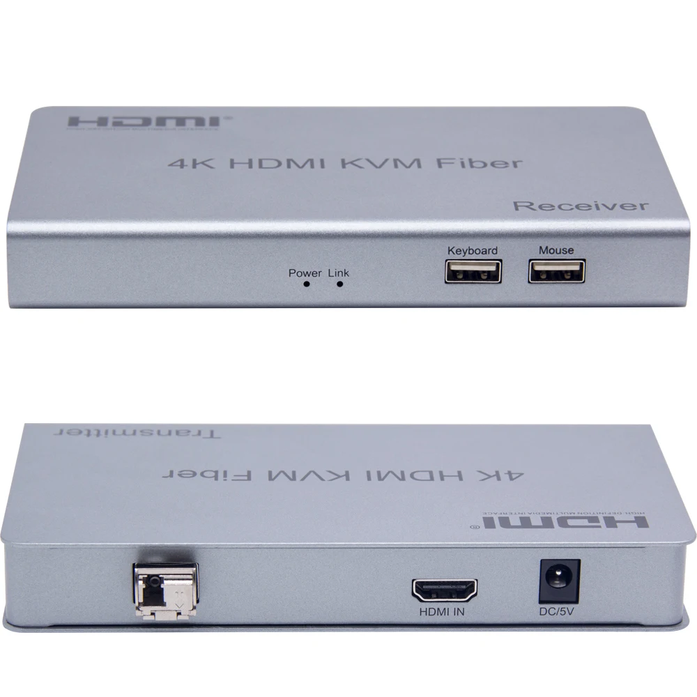 Extensión de teclado de ratón USB, 10KM, 4K, HDMI, KVM, Cable de fibra única, transmisión de DVD, reproductor de vídeo, PC a TV, HDTV