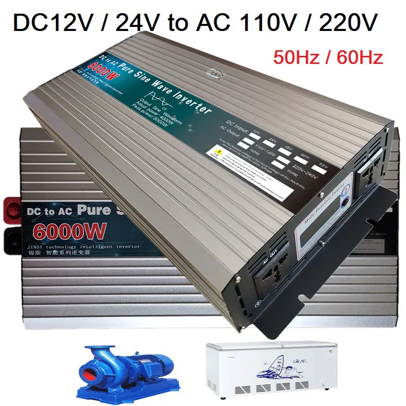 Pure Sine Wave Inverter 12V/24V/48V/60V to 110V 220V  6000W 8000W Voltage transformer Converter Pure Sine Wave Power solar