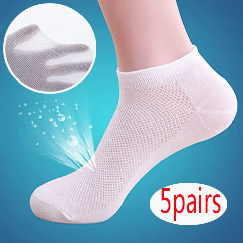 5pairs Cotton Socks  Men Casual Breathable Sports Sock Autumn Spring Running Basketball Short Ankle Low Cut Sox Boat Socks