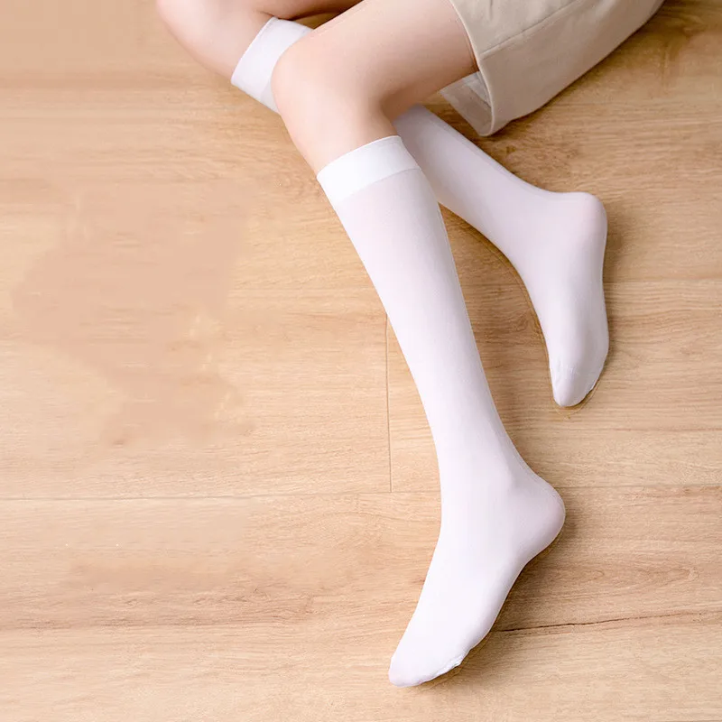 Thigh High Socks Women\'s White Black Stockings Black Over Knee Stockings for School Girls Ladies Long Stocking Knee Socks